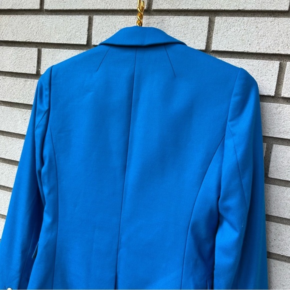 J.Crew Schoolboy Blazer Blue Wool Blend Gold Button Women’s 00 Preppy Classic - Picture 5 of 10
